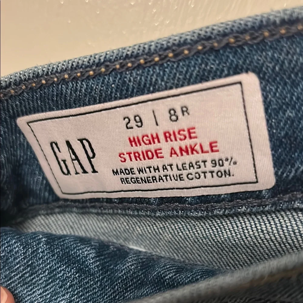 GAP High Rise Stride Ankle Cropped Jeans size 29/8 - Picture 6 of 6